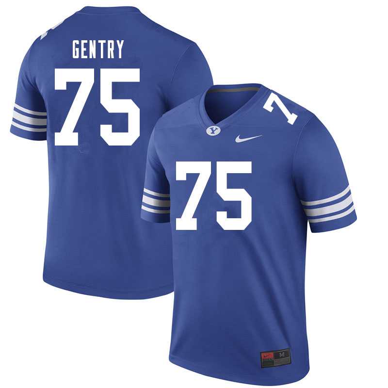 Men #75 JT Gentry BYU Cougars College Football Jerseys Sale-Royal - Click Image to Close